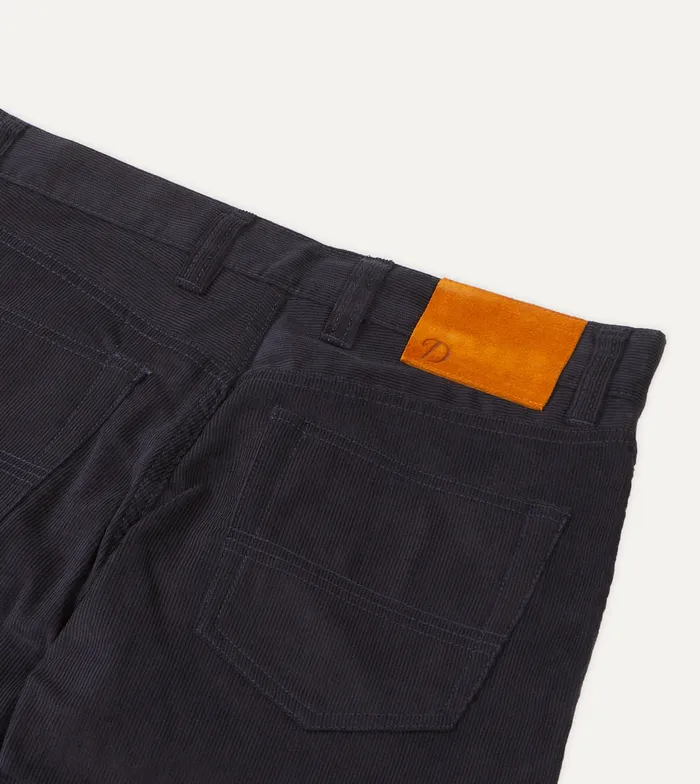 Drake039s Navy Japanese Selvedge Needlecord FivePocket Trousers Men Trousers