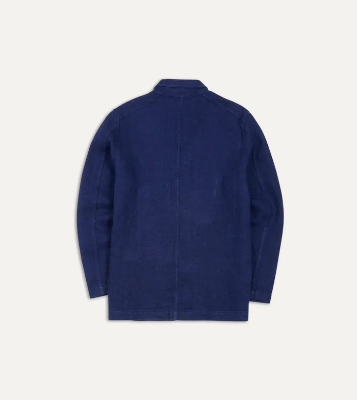 Drake039s Navy Linen FivePocket Chore Jacket Men Coats and Jackets
