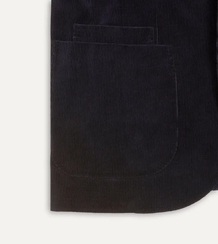 Drake039s Navy MidWale Cotton Corduroy Tailored Jacket Men Suits
