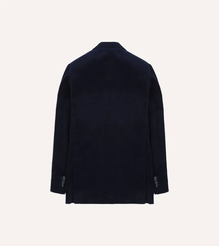 Drake039s Navy MidWale Cotton Corduroy Tailored Jacket Men Suits
