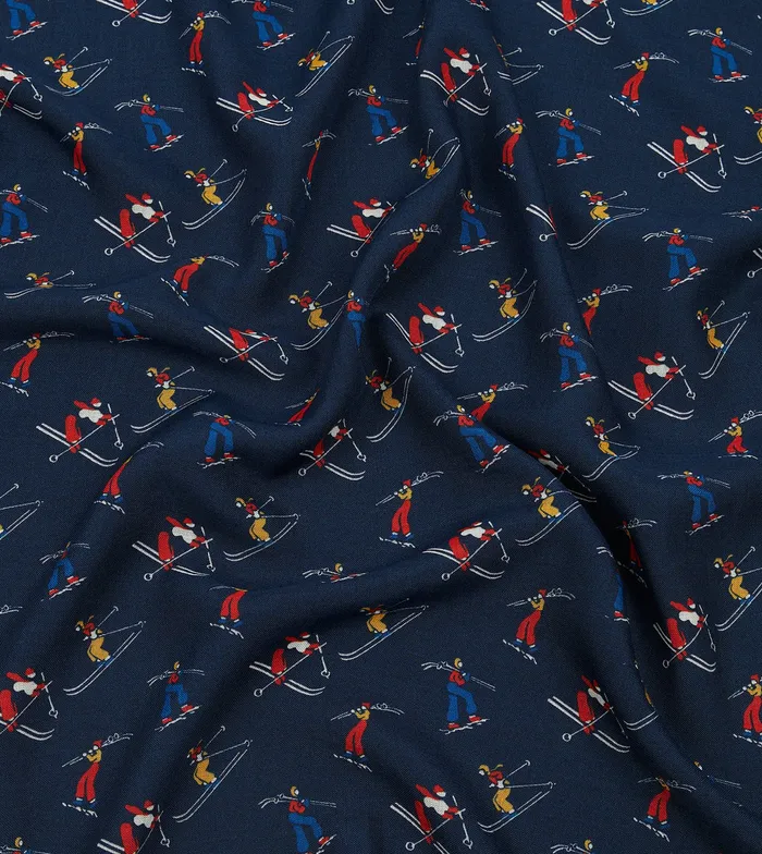 Drake039s Navy Skier Print WoolSilk Bandana Men Bandanas