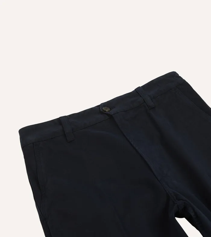 Drake039s Navy Textured Cotton Flat Front Chino Men Trousers