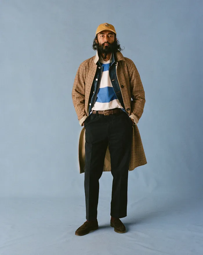 Drake039s Navy Textured Cotton Flat Front Chino Men Trousers
