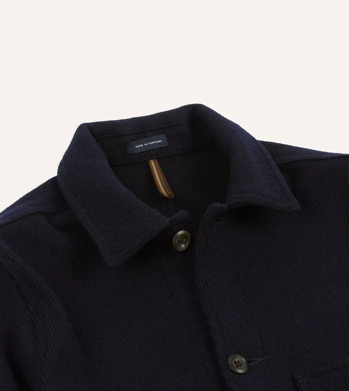 Drake039s Navy Wool FivePocket Chore Jacket Men Coats and Jackets