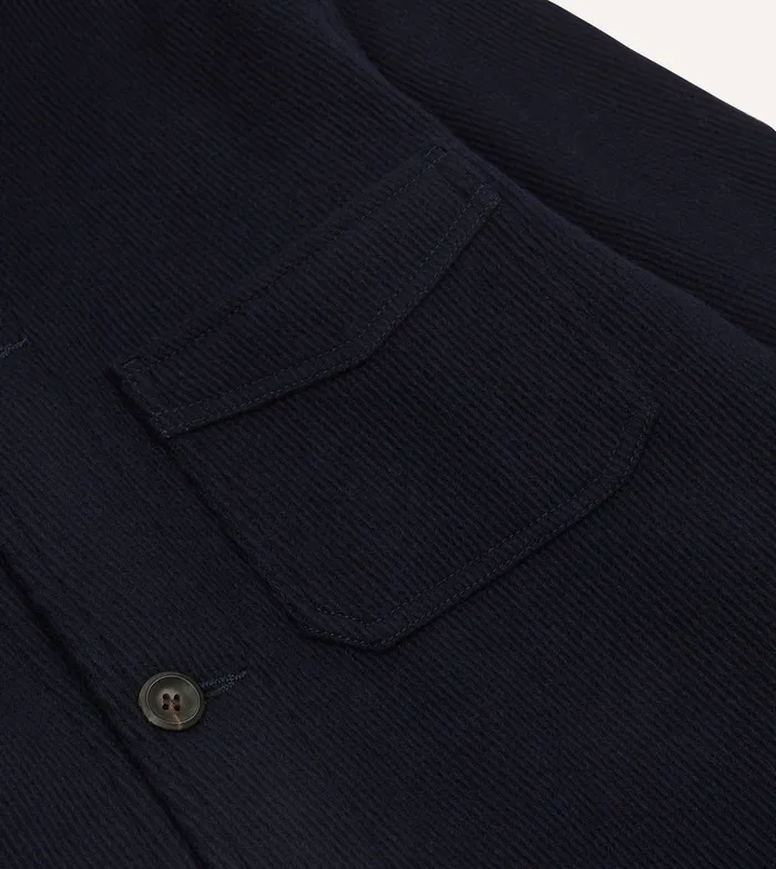 Drake039s Navy Wool FivePocket Chore Jacket Men Coats and Jackets