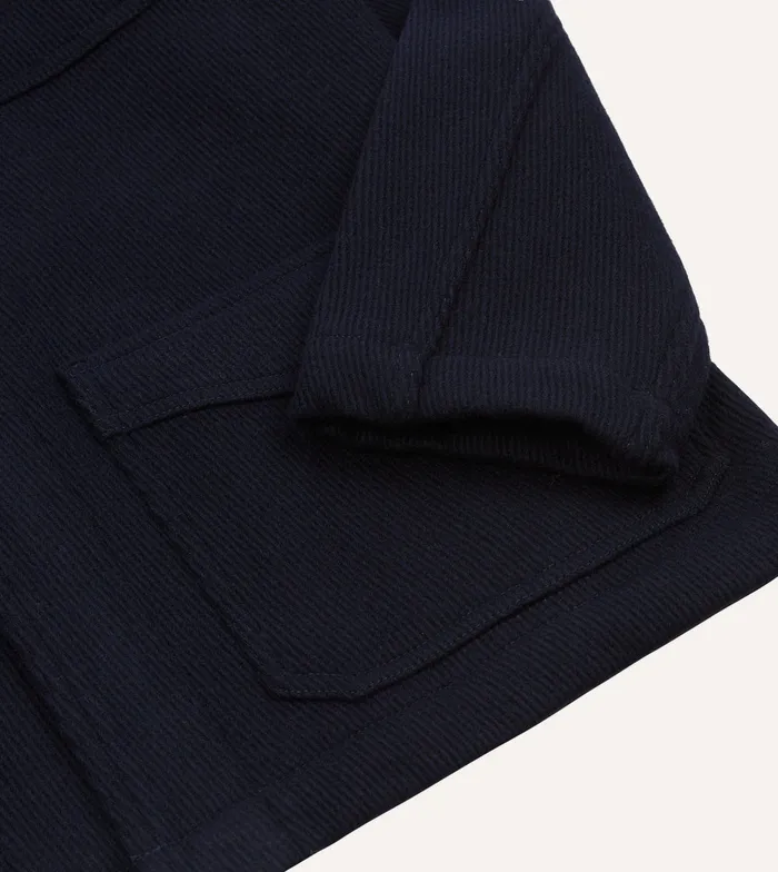 Drake039s Navy Wool FivePocket Chore Jacket Men Coats and Jackets