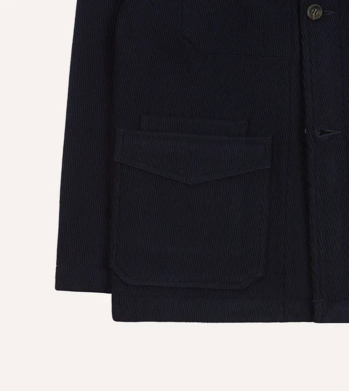 Drake039s Navy Wool FivePocket Chore Jacket Men Coats and Jackets