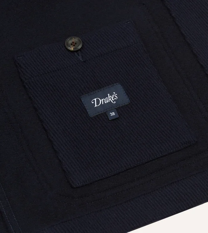 Drake039s Navy Wool FivePocket Chore Jacket Men Coats and Jackets