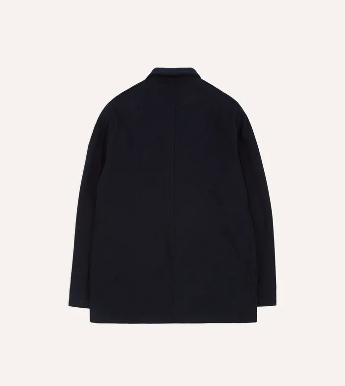 Drake039s Navy Wool FivePocket Chore Jacket Men Coats and Jackets