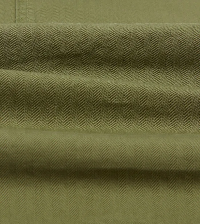 Drake039s Olive Herringbone Cotton Fatigue Shorts Men Shorts