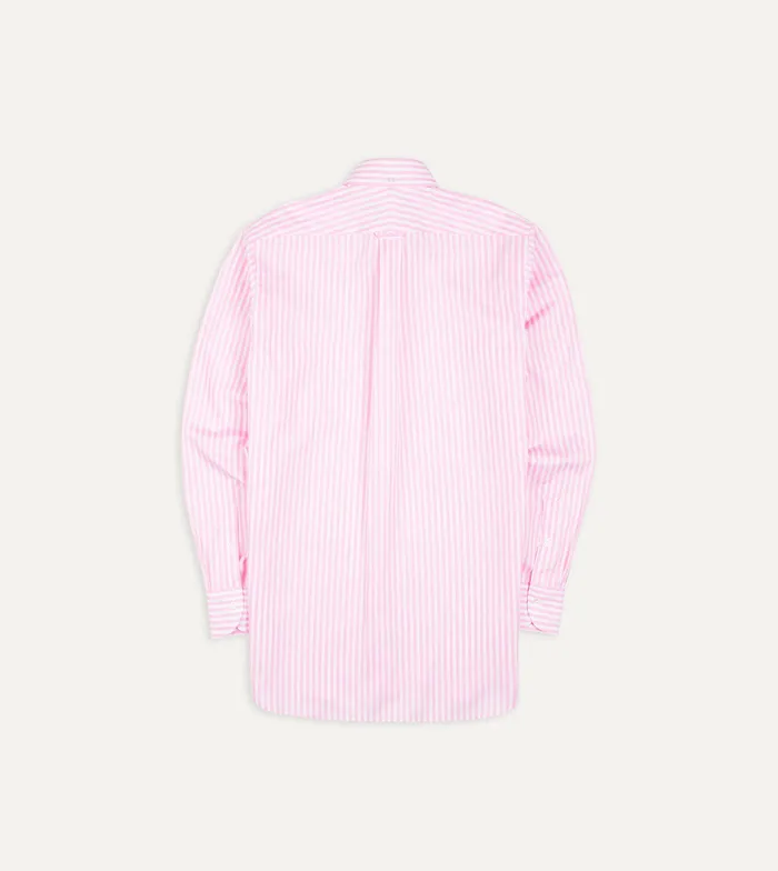 Drake039s Pink Bengal Stripe Cotton Poplin ButtonDown Shirt Men Poplin Shirts