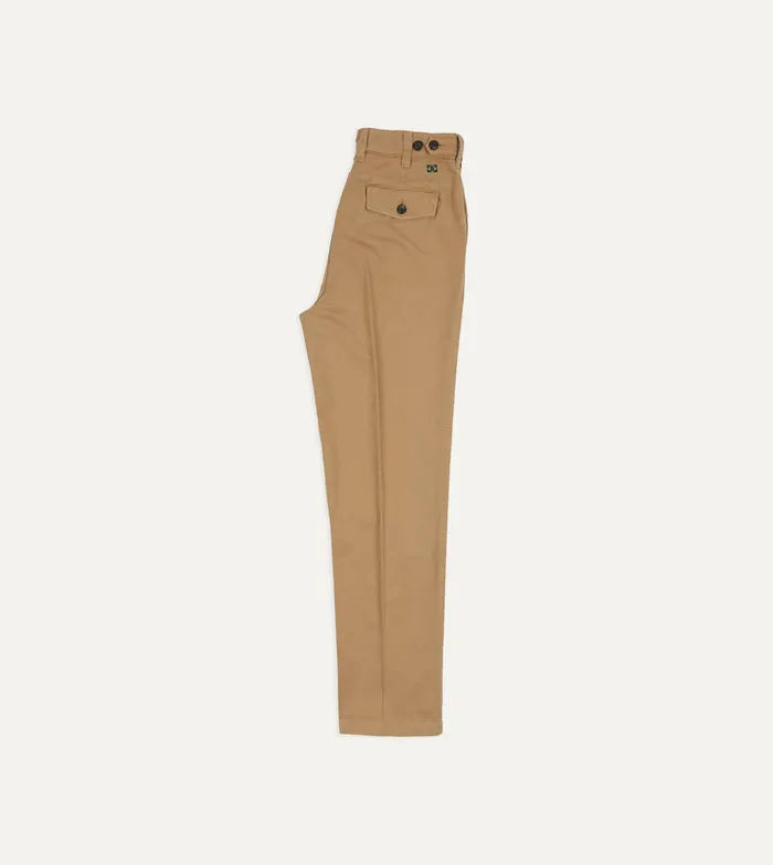 Drake039s Tobacco Cotton Flat Front Chino Men Trousers
