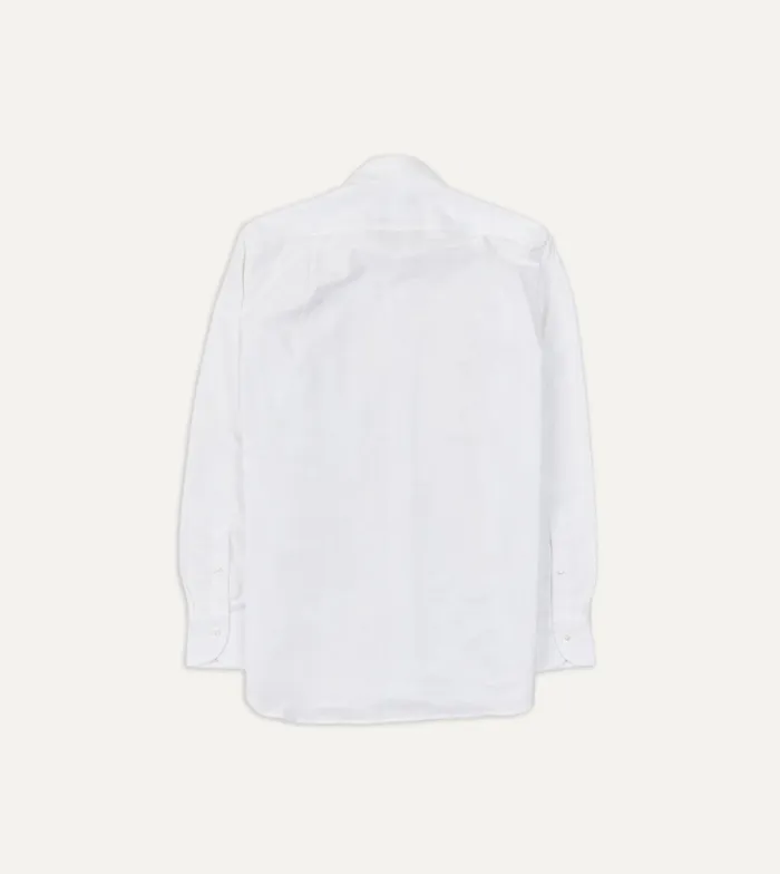 Drake039s White Cotton Oxford Cloth Long Point Collar Shirt Men Formal Shirts