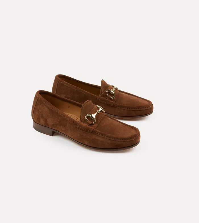Drake039s Yuketen Moc Ischia Brown Suede Bit Loafer Men Loafers