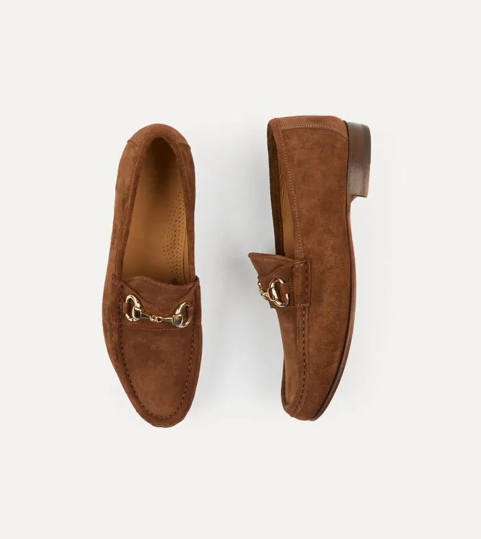 Drake039s Yuketen Moc Ischia Brown Suede Bit Loafer Men Loafers