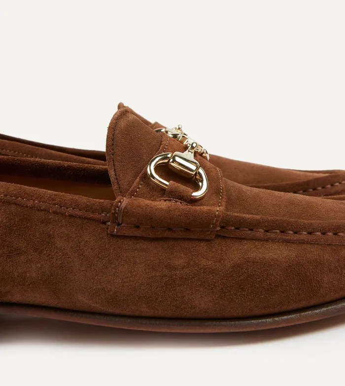 Drake039s Yuketen Moc Ischia Brown Suede Bit Loafer Men Loafers