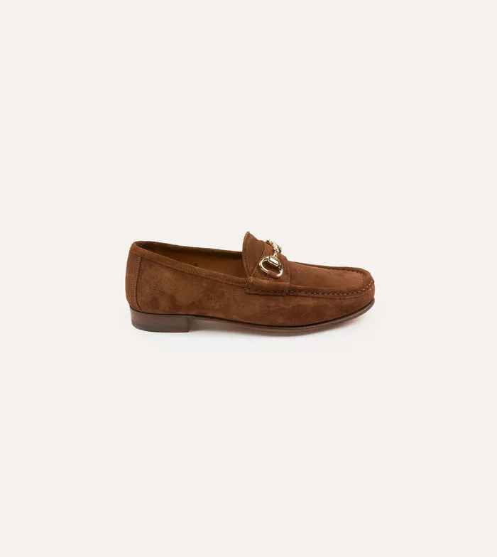 Drake039s Yuketen Moc Ischia Brown Suede Bit Loafer Men Loafers