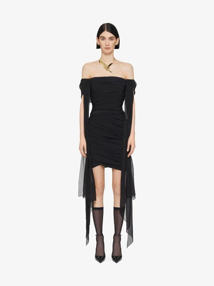 Draped Dress In Jersey Black Women Givenchy Dresses