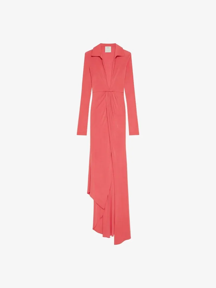Draped Dress In Jersey Coral Women Givenchy Dresses