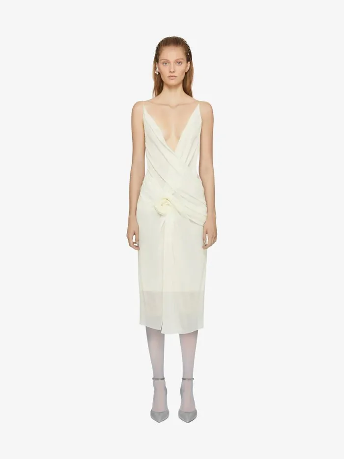 Draped Dress In Silk With Pearl Chains Butter Women Givenchy Dresses