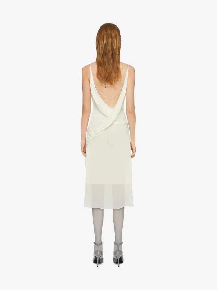 Draped Dress In Silk With Pearl Chains Butter Women Givenchy Dresses