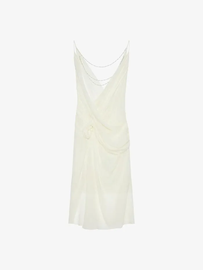 Draped Dress In Silk With Pearl Chains Butter Women Givenchy Dresses