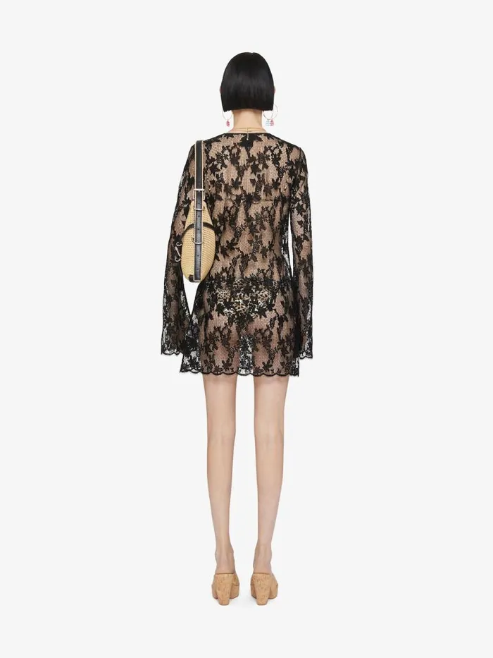 Dress In Lace With 4g Detail Black Women Givenchy Dresses