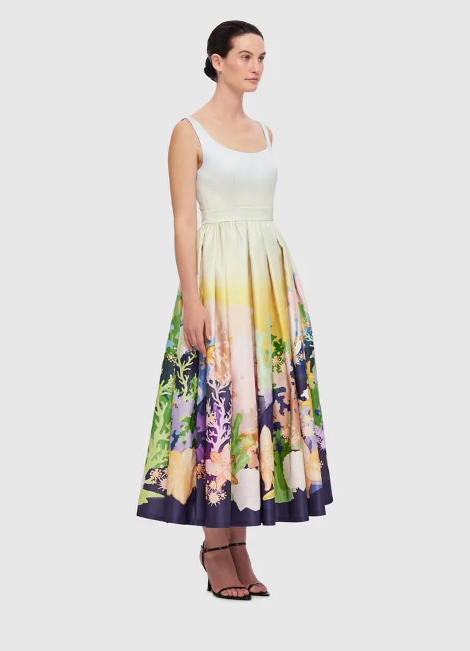 Dresses and Jumpsuits Women LEO LIN Colleen Midi Dress 8211 Neptune Print In Seashell