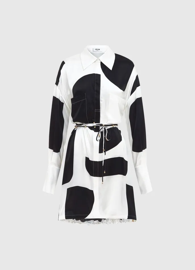 Dresses and Jumpsuits Women LEO LIN Elysia Shirt Mini Dress 8211 Geo Print