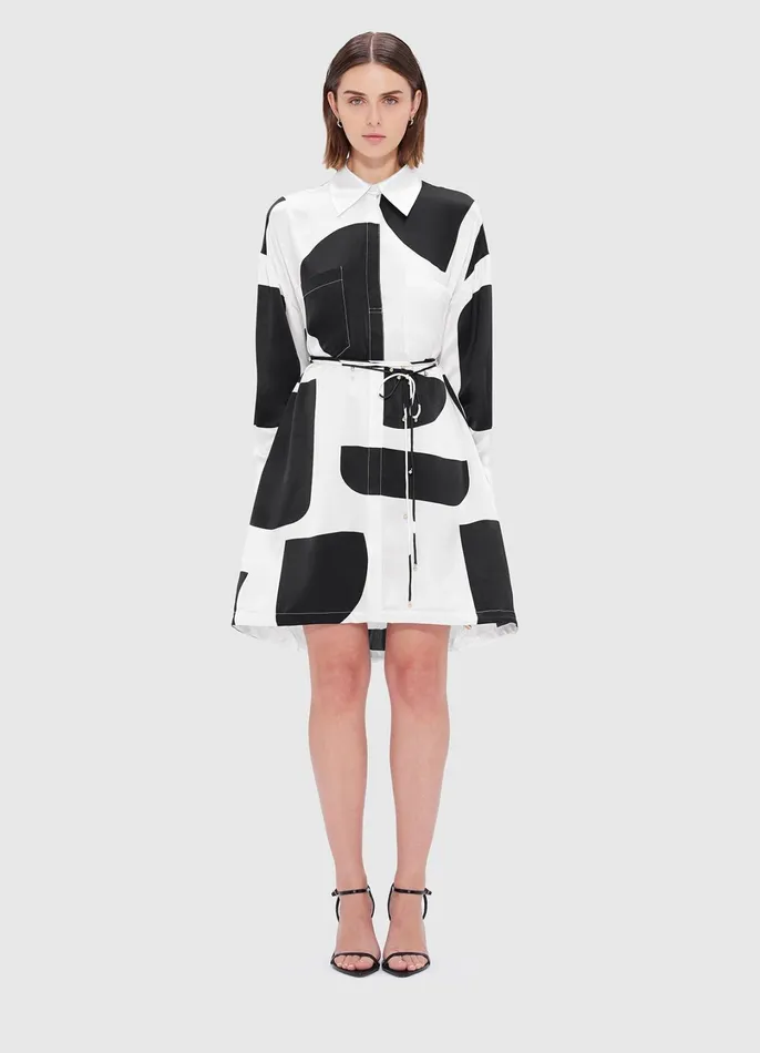 Dresses and Jumpsuits Women LEO LIN Elysia Shirt Mini Dress 8211 Geo Print