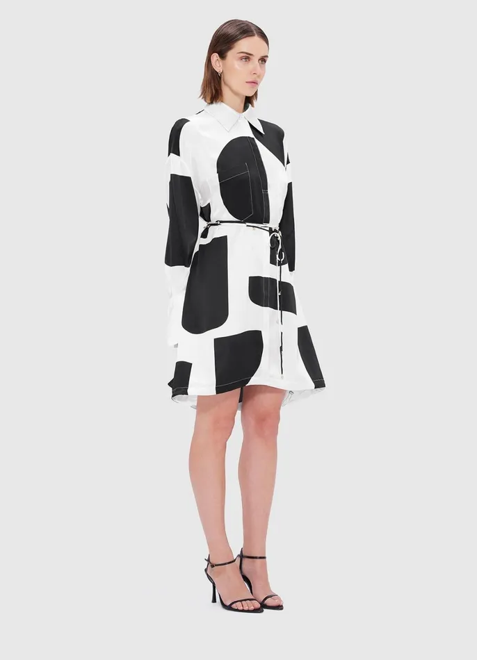 Dresses and Jumpsuits Women LEO LIN Elysia Shirt Mini Dress 8211 Geo Print