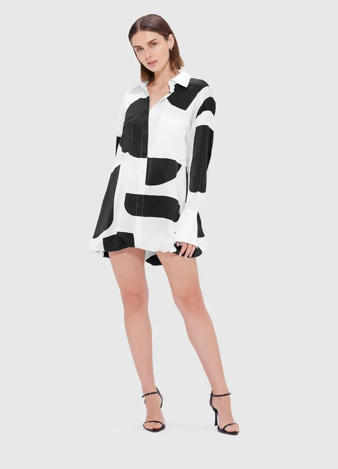 Dresses and Jumpsuits Women LEO LIN Elysia Shirt Mini Dress 8211 Geo Print