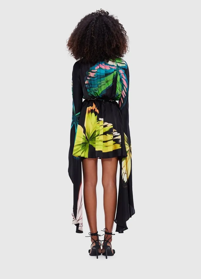 Dresses and Jumpsuits Women LEO LIN Jolie V Neck Mini Dress 8211 Papillon Print In Black