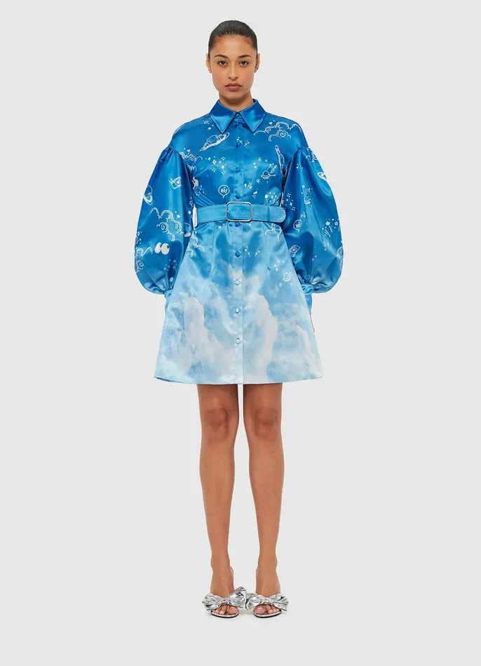 Dresses and Jumpsuits Women LEO LIN Juliana Shirt Mini Dress 8211 Aerial Print