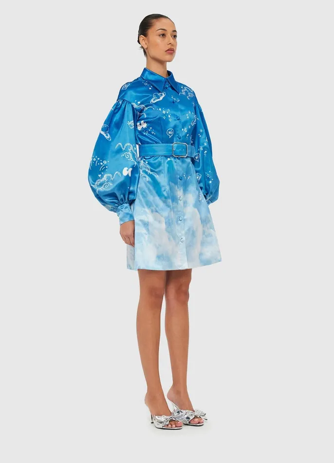 Dresses and Jumpsuits Women LEO LIN Juliana Shirt Mini Dress 8211 Aerial Print