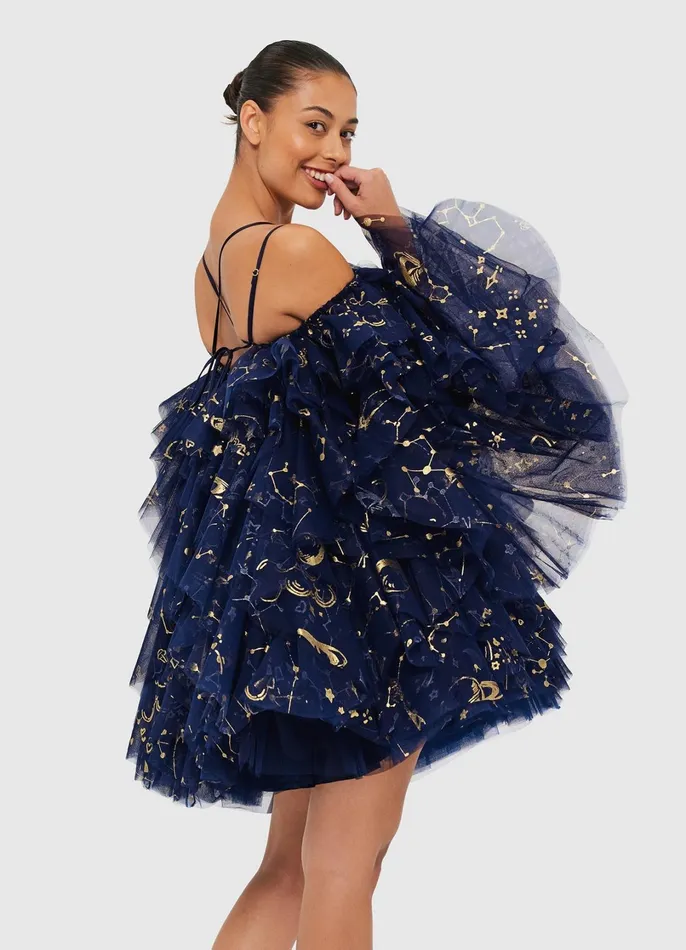 Dresses and Jumpsuits Women LEO LIN Kimberly Mini Dress 8211 Celestial Print