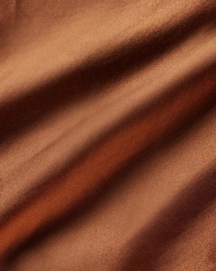 Dresses Shop Veronica Beard Hamina StretchSilk Charmeuse Dress Dark Ochre