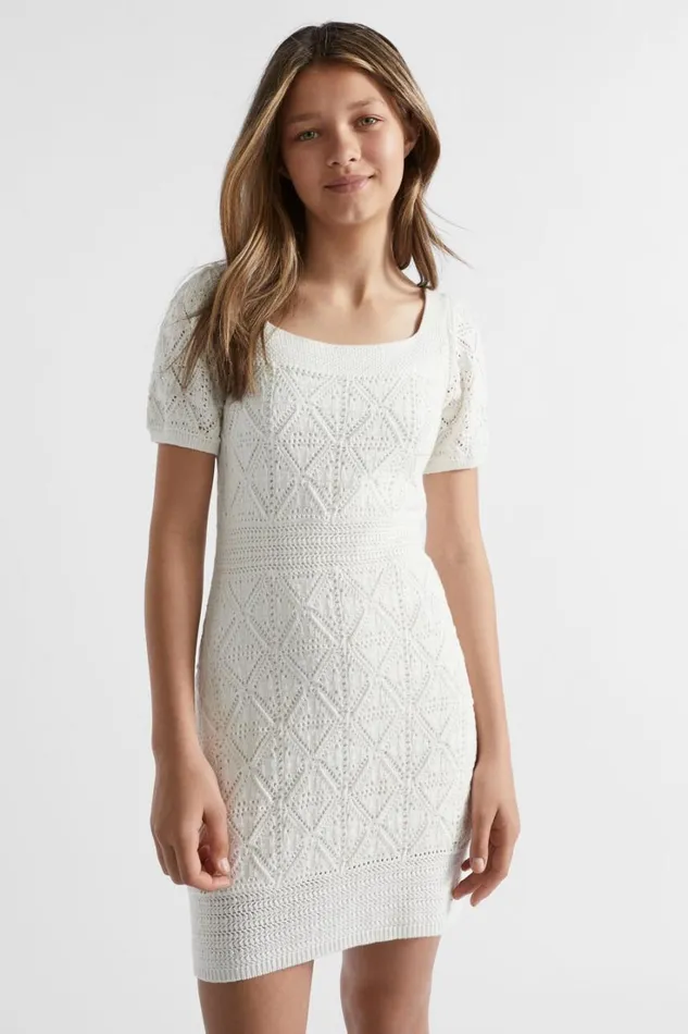 Dresses Teen Girl Seed Heritage Crochet Dress White