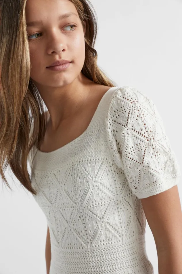 Dresses Teen Girl Seed Heritage Crochet Dress White