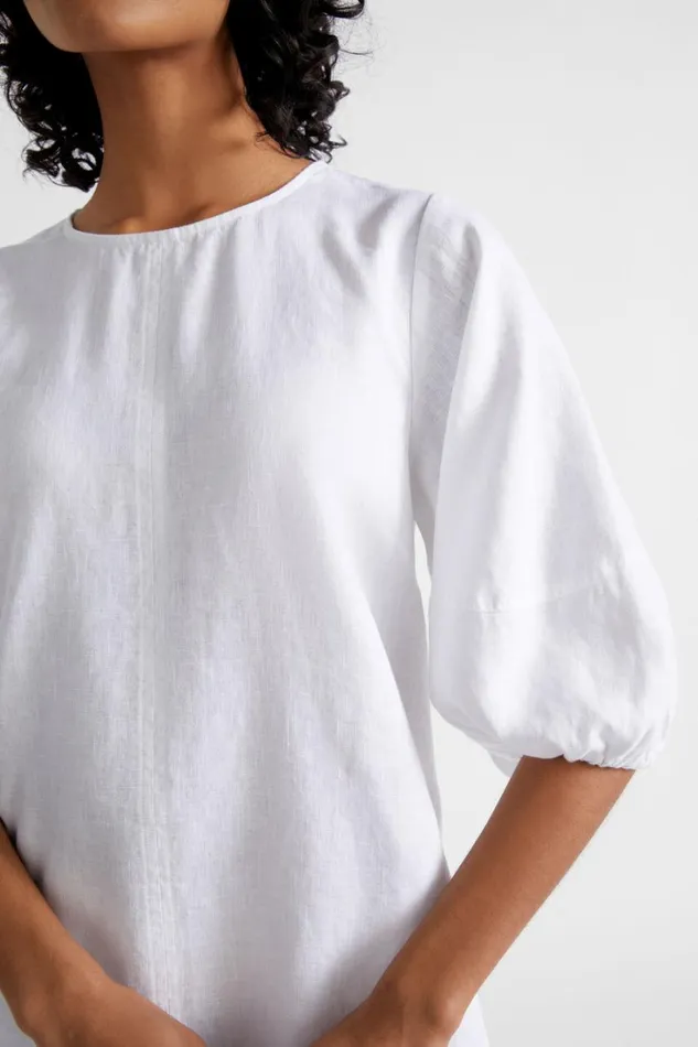 Dresses Woman Seed Heritage Core Linen Mini Dress Whisper White