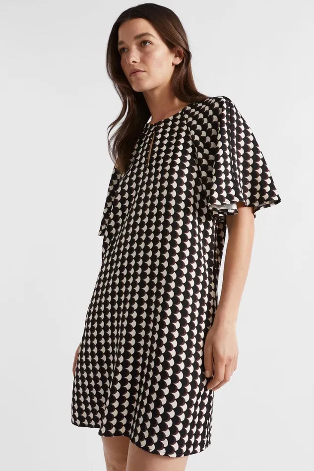 Dresses Woman Seed Heritage Geo Twill Mini Dress Deep Raisin Geo