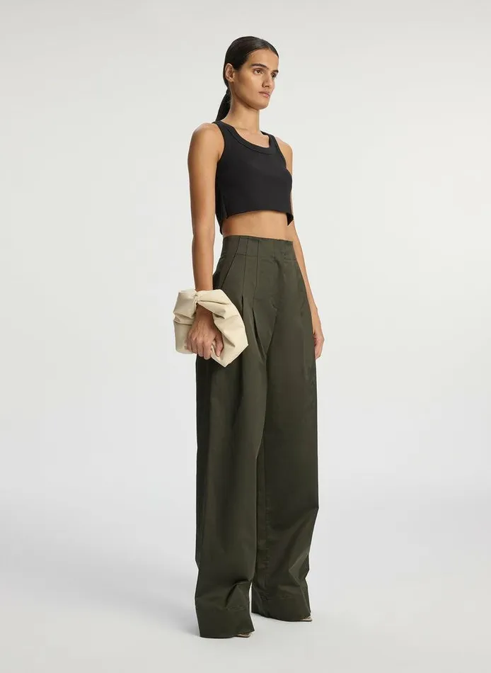 Dresses Women ALC Halsey Cropped Cotton Rib Tank Black Dresses Women ALC Halsey Cropped Cotton Rib Tank Black