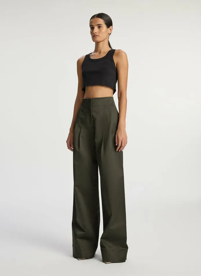 Dresses Women ALC Halsey Cropped Cotton Rib Tank Black Dresses Women ALC Halsey Cropped Cotton Rib Tank Black