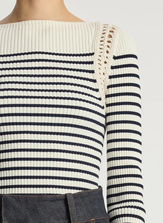 Dresses Women ALC Isa Crochet Trim Top Navybone