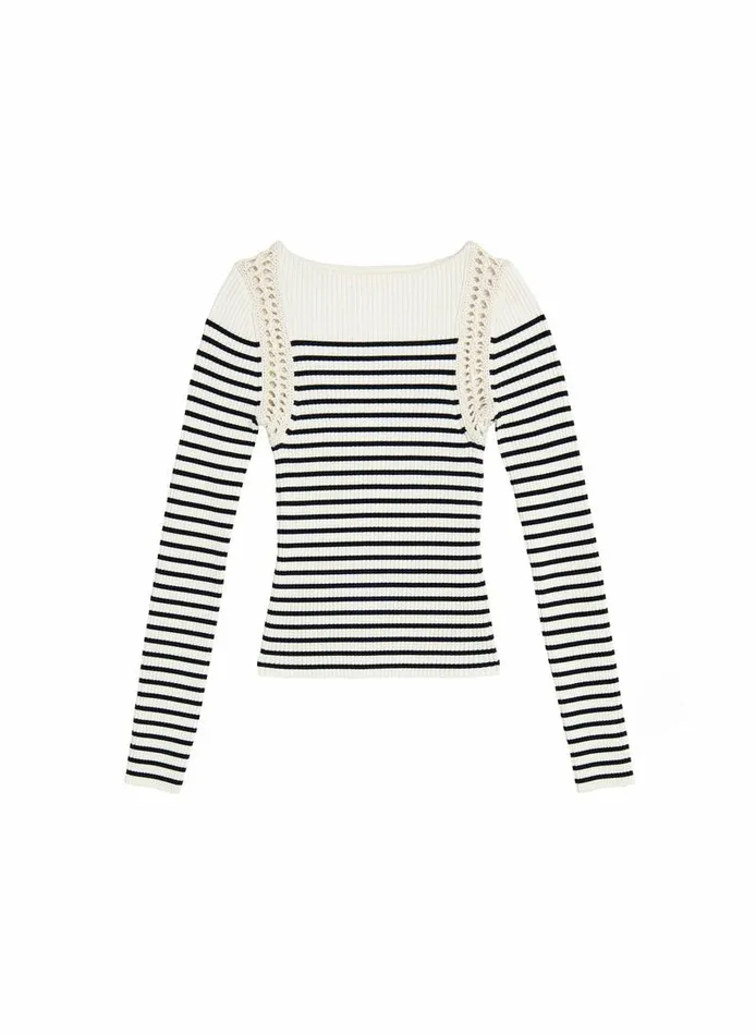 Dresses Women ALC Isa Crochet Trim Top Navybone