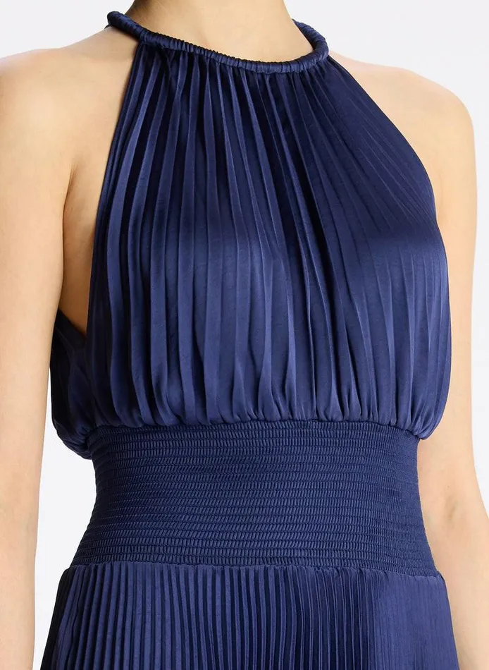 Dresses Women ALC Renzo II Satin Pleated Dress Riviera Dresses Women ALC Renzo II Satin Pleated Dress Riviera