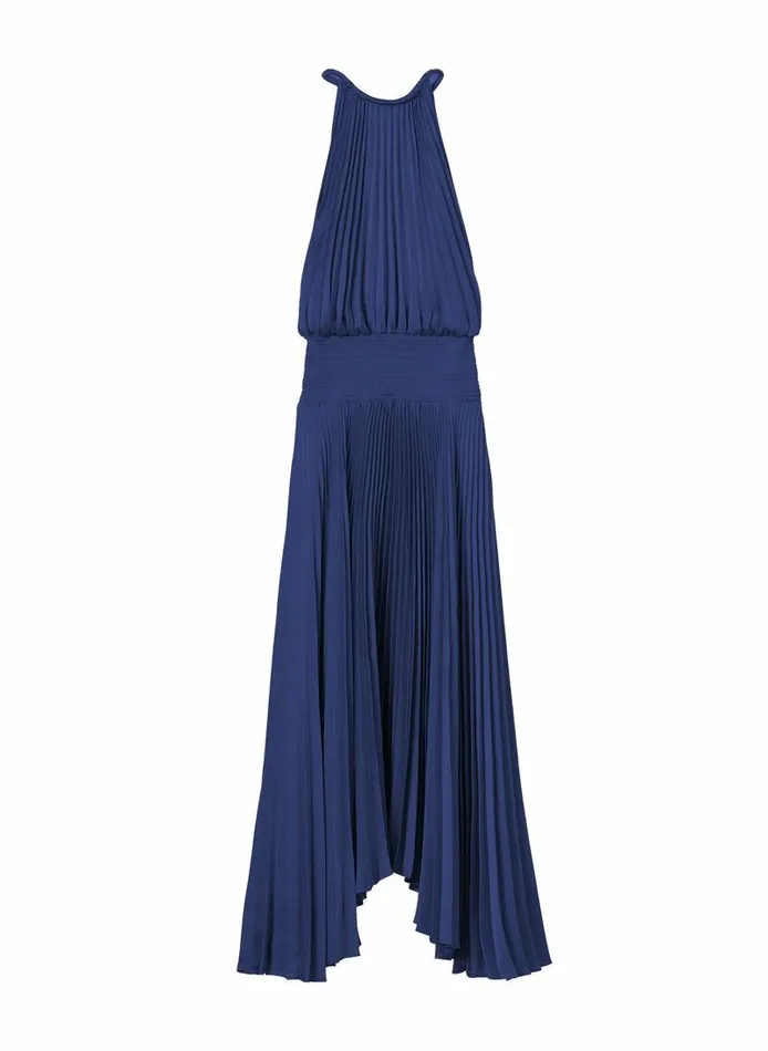 Dresses Women ALC Renzo II Satin Pleated Dress Riviera Dresses Women ALC Renzo II Satin Pleated Dress Riviera