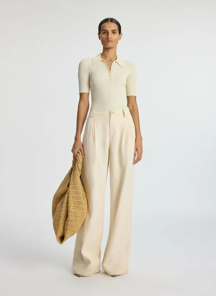 Dresses Women ALC Sydney Ribbed Top Buttercream