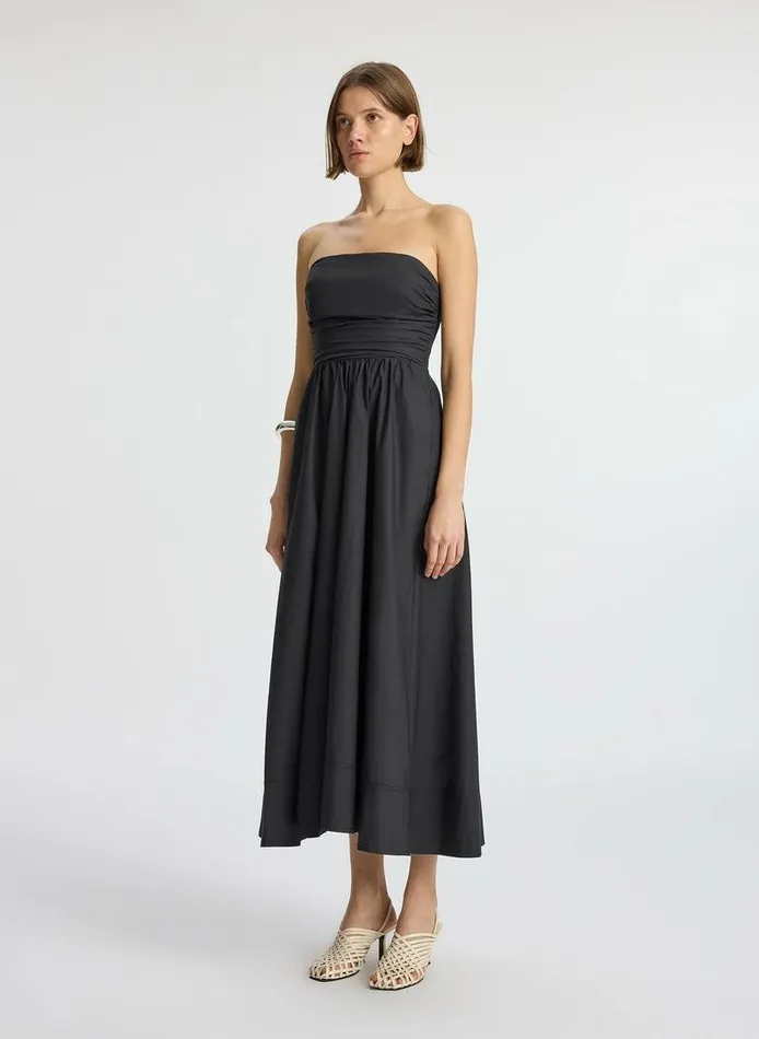 Dresses Women ALC Tate Strapless Midi Dress Black Dresses Women ALC Tate Strapless Midi Dress Black