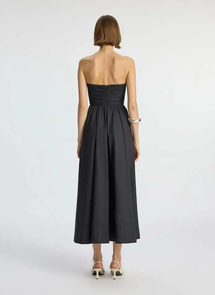 Dresses Women ALC Tate Strapless Midi Dress Black Dresses Women ALC Tate Strapless Midi Dress Black